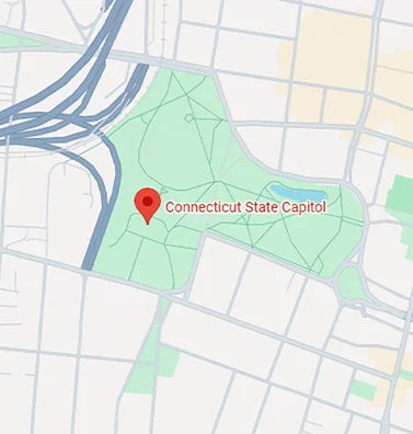 Map to the Connecticut Capitol